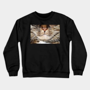 Cat face mask funny design - cat mouth face mask - animal mouth funny mask Crewneck Sweatshirt